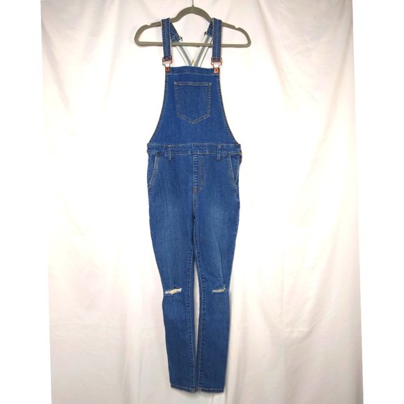 Forever 21 Pants - Forever 21 Women's Destroyed Knee Bib Overalls